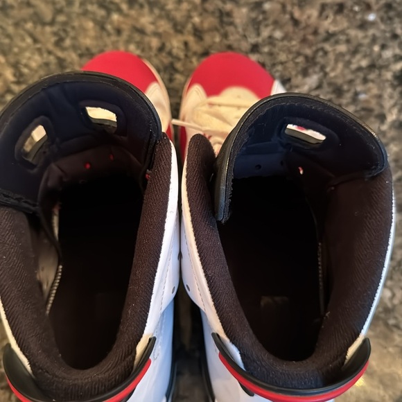 Air Jordan retro 6 Carmine Red and White Sneakers EUC 10.5 - Picture 6 of 17